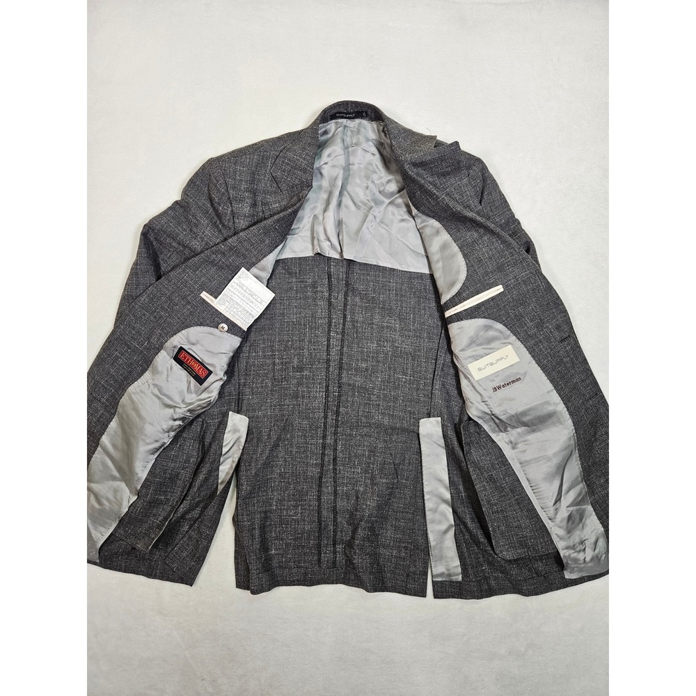 SuitSupply La Spalla Grey E. Thomas Wool Silk Linen Blazer Mens 40L / 98 - Picture 4 of 11
